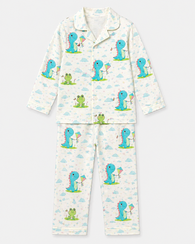 Boy wearing Anaario Dino-Kites Night Suit