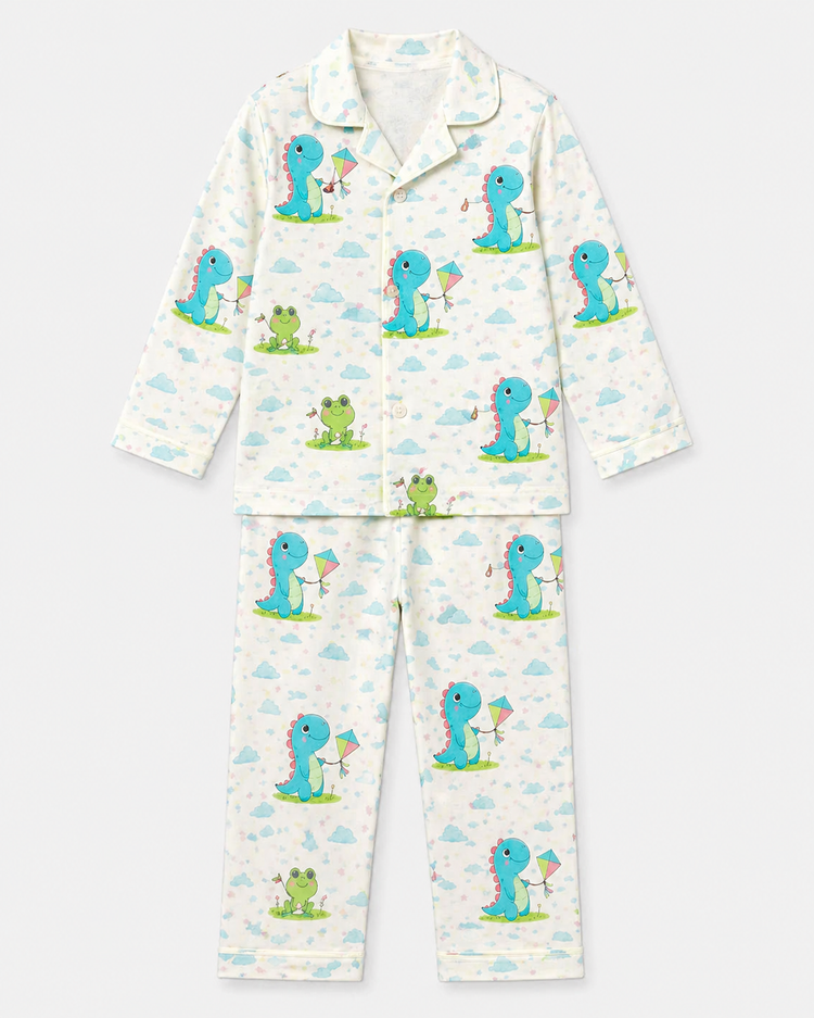 Boy wearing Anaario Dino-Kites Night Suit