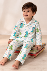 Boy wearing Anaario Dino-Kites Night Suit