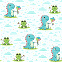 Boy wearing Anaario Dino-Kites Night Suit