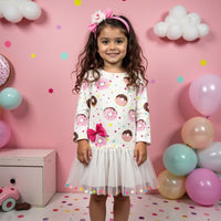 Girl wearing Anaario Dotty Donut Dress