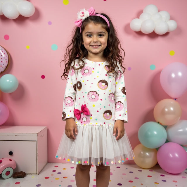 Girl wearing Anaario Dotty Donut Dress