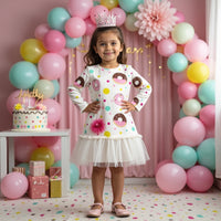 Girl wearing Anaario Dotty Donut Dress