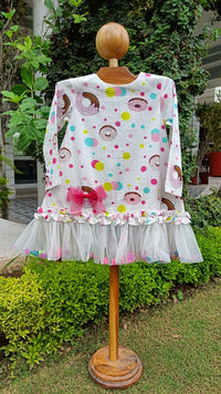 Girl wearing Anaario Dotty Donut Dress