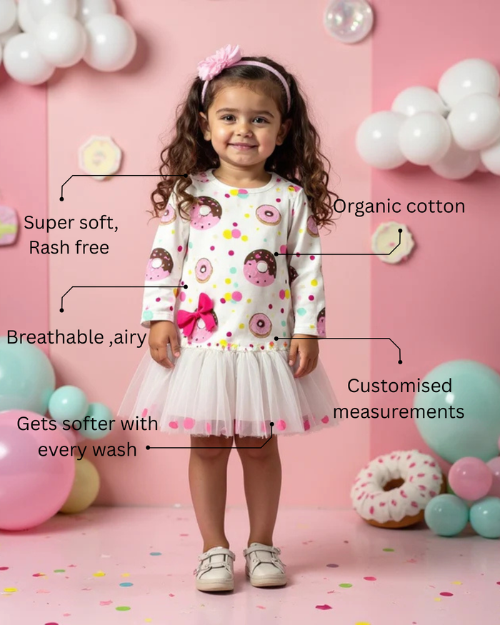 Girl wearing Anaario Dotty Donut Dress