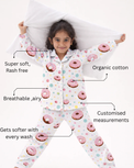 Girl wearing Anaario Dotty Donut Night Suit