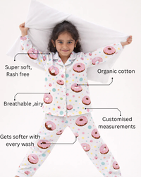 Girl wearing Anaario Dotty Donut Night Suit