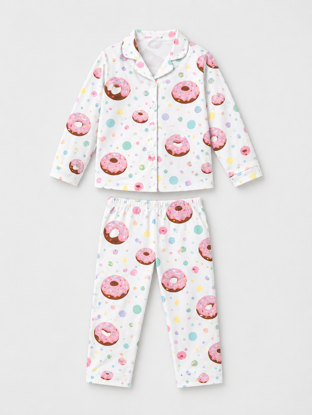Girl wearing Anaario Dotty Donut Night Suit