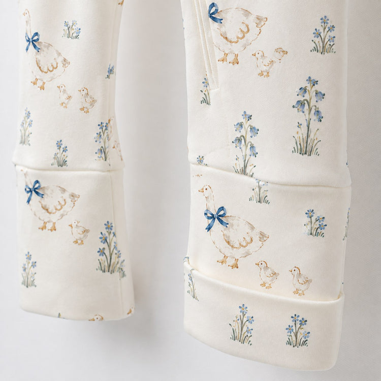 Duck & Meadow bamboo cotton baby sleepsuit — zip romper onesie detail
