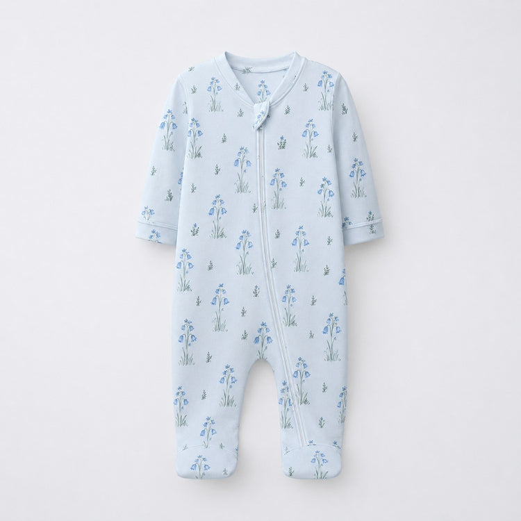 Duck & Meadow bamboo cotton baby sleepsuit — full-sleeve baby sleepsuit, zip onesie