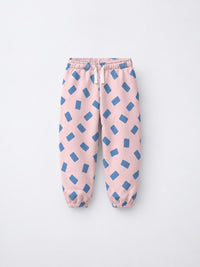 Pink-Blue Rectangle Jogger Set flat lay by Anaario