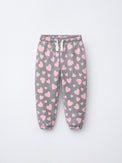 Pink & Grey Hearts Hooded Jogger Set flat lay by Anaario