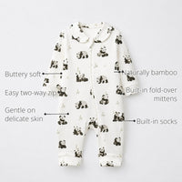 Panda & Bamboo Bamboo Baby Sleepsuit – Zip Romper Onesie features