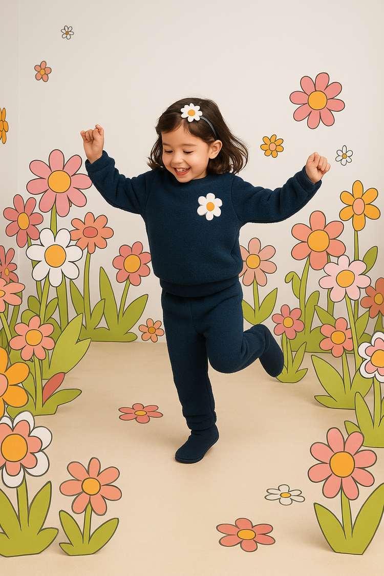 Midnight Flower Fleece Set