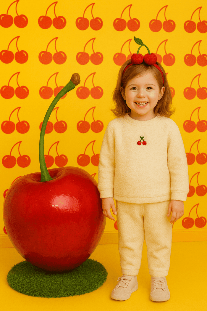 Off-white Cherry Fleece Set