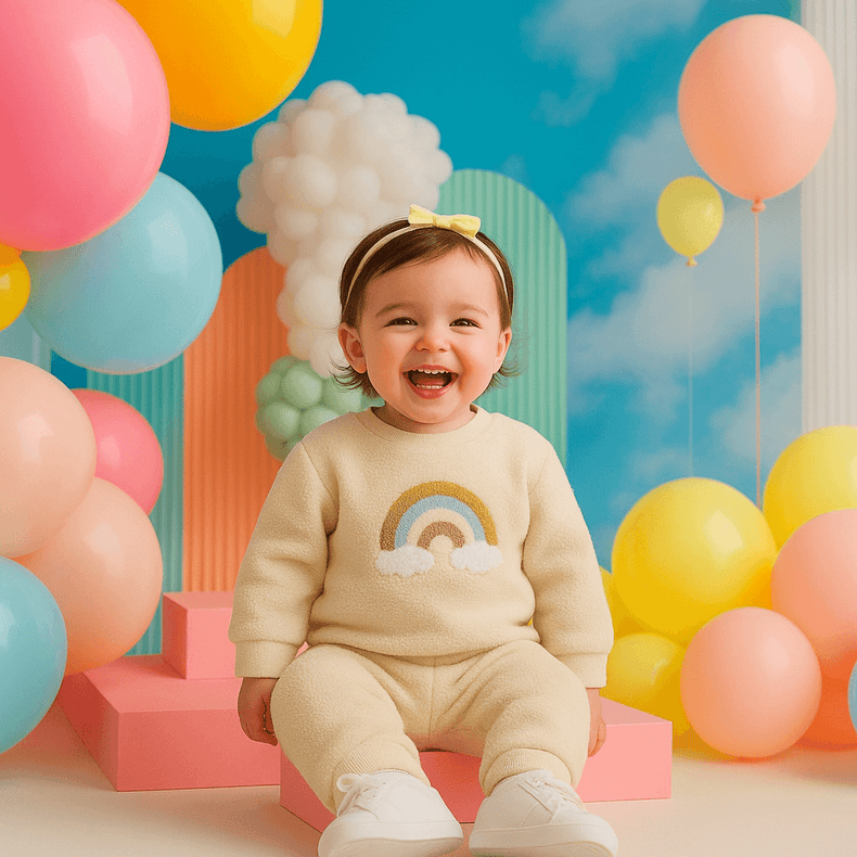 Oatmeal Rainbow Fleece Set
