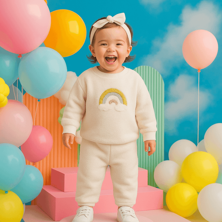Oatmeal Rainbow Fleece Set