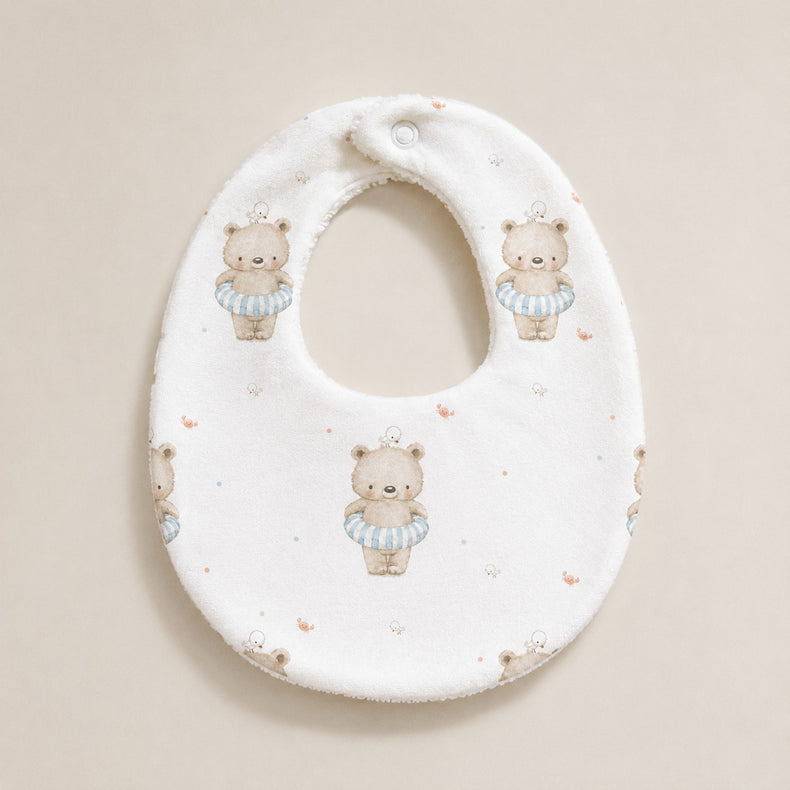 Floater teddy bamboo baby bib by Anaario