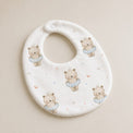 Floater Teddy bamboo baby bib — absorbent sherpa backing