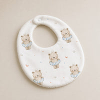 Floater Teddy bamboo baby bib — absorbent sherpa backing