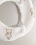 Floater Teddy bamboo baby bib — print detail