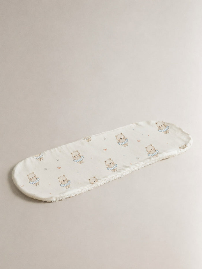 Floater Teddy bamboo baby burp cloth — floater teddy print, soft bamboo cotton
