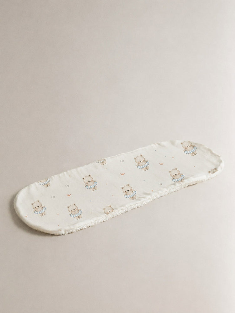 Floater Teddy bamboo baby burp cloth — floater teddy print, soft bamboo cotton