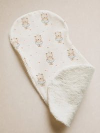 Floater Teddy bamboo baby burp cloth — floater teddy print, soft bamboo cotton