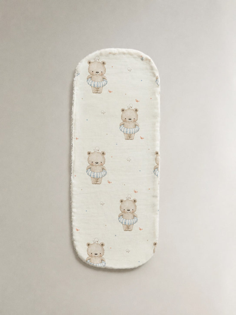 Floater teddy bamboo baby burp cloth by Anaario