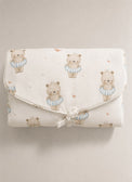 Floater Teddy bamboo baby changing mat — floater teddy print, soft bamboo cotton
