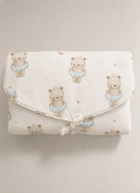 Floater Teddy bamboo baby changing mat — floater teddy print, soft bamboo cotton