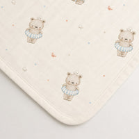 Floater Teddy bamboo baby quilt — floater teddy print, soft bamboo cotton