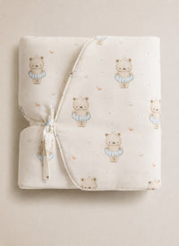 Floater Teddy bamboo baby changing mat — floater teddy print, soft bamboo cotton