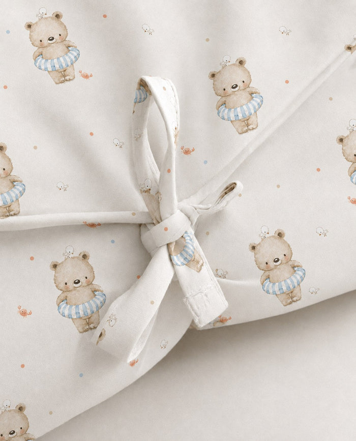 Floater Teddy bamboo baby changing mat — floater teddy print, soft bamboo cotton