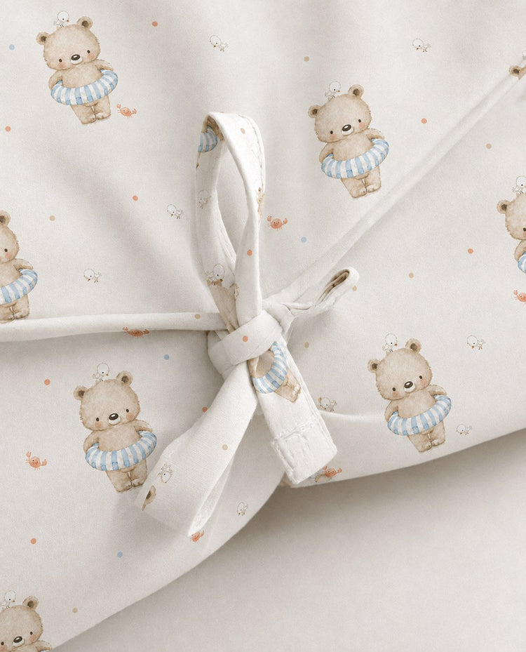 Floater Teddy bamboo baby changing mat — floater teddy print, soft bamboo cotton