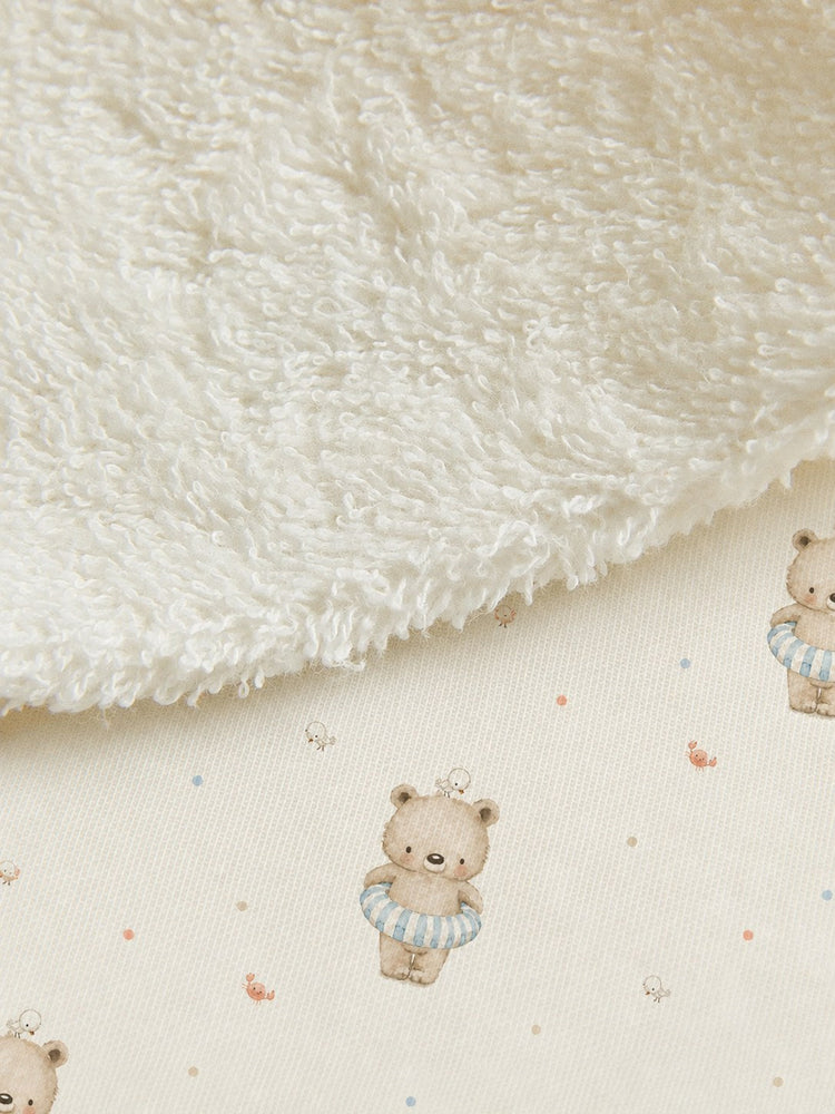 Floater Teddy bamboo baby burp cloth — floater teddy print, soft bamboo cotton