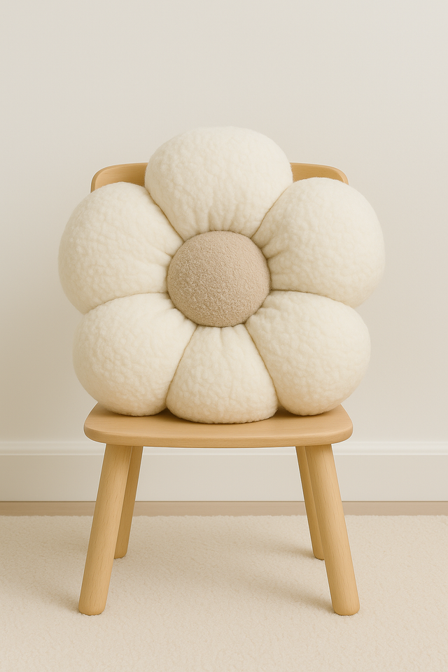 Anaario flower-shaped fleece cushion for kids