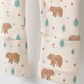 Forest Bear bamboo cotton baby sleepsuit — footed zip-front sleepsuit, onesie romper