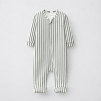 Forest Bear bamboo cotton baby sleepsuit — two-way zip romper onesie