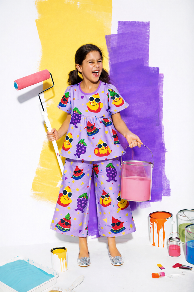 Girl wearing Anaario Fruity Surf Party Co-ord Set