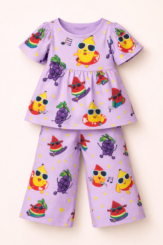 Girl wearing Anaario Fruity Surf Party Co-ord Set