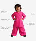 Anaario Fuchsia Moon-Star Boys' Kurta Set key features