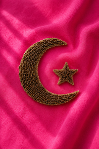 Fuchsia Moon-Star Kurta Set - moon star detail