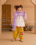 Ivory Bird Girls' Patiala Salwar Set features