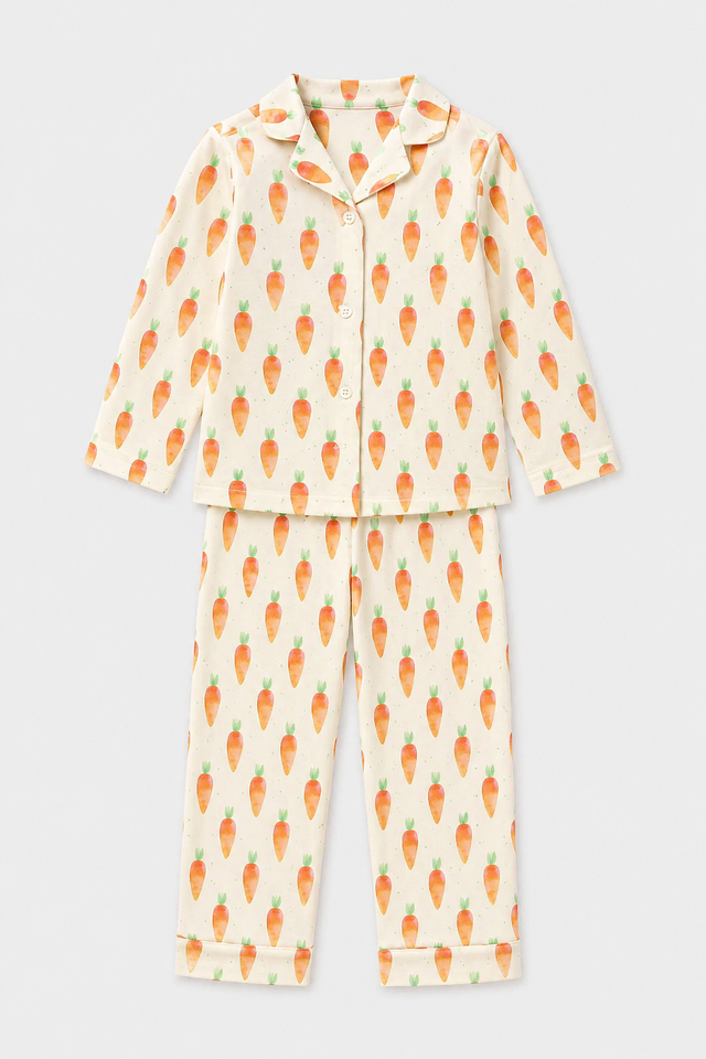 Girl wearing Anaario Garden Carrots Night Suit