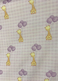 Baby wearing Anaario Giraffe and Balloons organic mulmul cotton Blossom Breeze set, newborn to 24 months