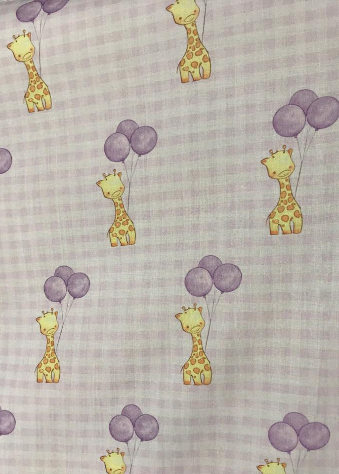Baby wearing Anaario Giraffe and Balloons organic mulmul cotton Blossom Breeze set, newborn to 24 months