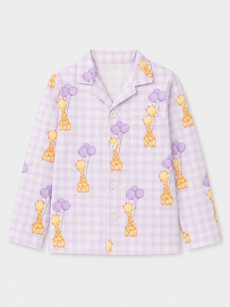 Boy wearing Anaario Giraffe and Balloons Night Suit