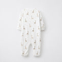 Giraffe bamboo cotton baby sleepsuit — footed zip-front sleepsuit, onesie romper