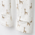 Giraffe bamboo cotton baby sleepsuit — zip romper onesie detail